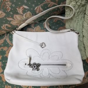 Brighton White Pebble Leather Shoulder Bag